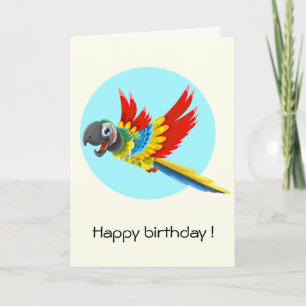 Tarjeta Feliz cumpleaños de personalizados de loro colorid