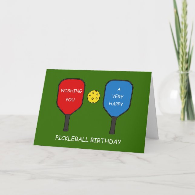 Tarjeta Feliz cumpleaños de Pickleball (Anverso)
