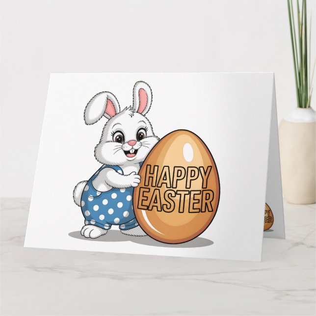 Tarjeta Feliz cumpleaños de Polka en Pascua (Anverso)