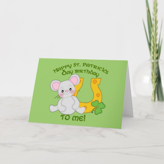 Tarjeta ¡Feliz cumpleaños de San Patricio para mí! (Anverso)