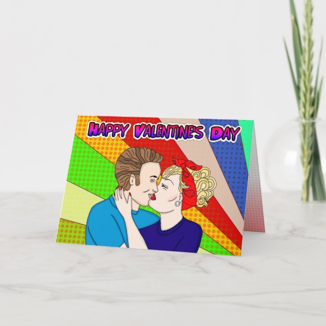 Tarjeta Feliz cumpleaños de San Valentín, estilo de arte p (Anverso)