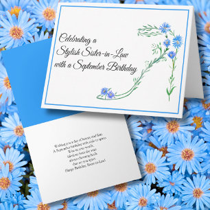 Tarjeta Feliz cumpleaños de septiembre hermana política As