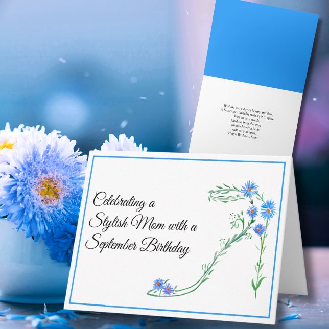 Tarjeta Feliz cumpleaños de septiembre mamá flores de aste (Subido por el creador)