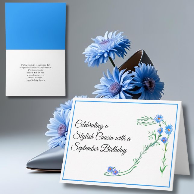 Tarjeta Feliz cumpleaños de septiembre prima flores de ast (Subido por el creador)