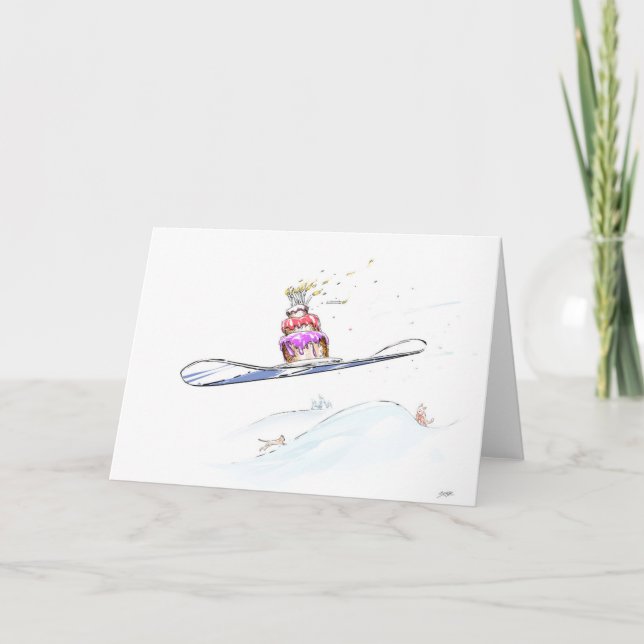 Tarjeta Feliz cumpleaños de Snowboard (Anverso)