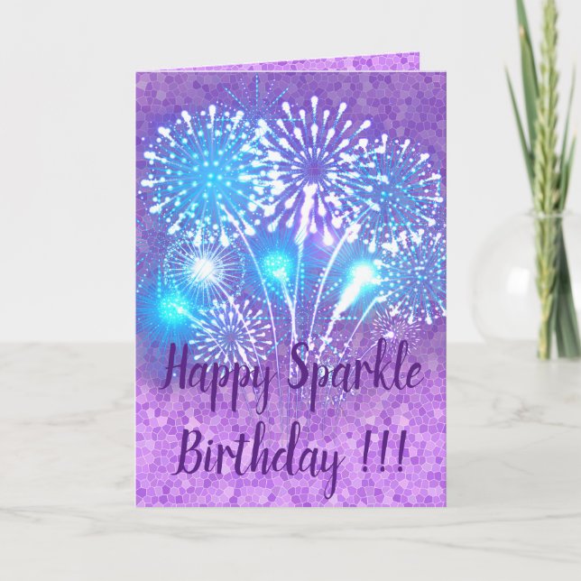 Tarjeta Feliz cumpleaños de Sparkle (Anverso)