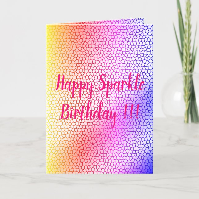 Tarjeta Feliz cumpleaños de Sparkle (Anverso)