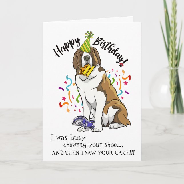 Tarjeta Feliz cumpleaños de su compinche de St Bernard (Anverso)