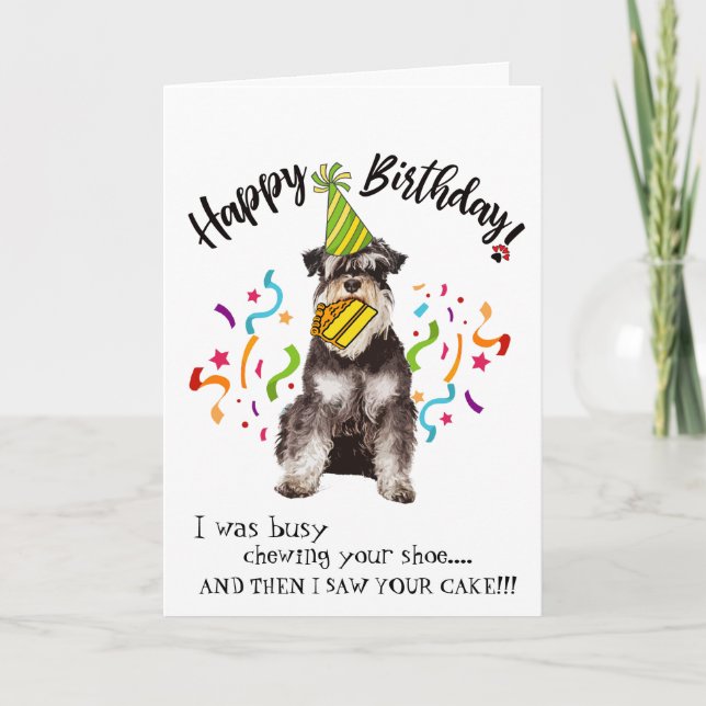 Tarjeta Feliz cumpleaños de su compinche del Schnauzer (Anverso)