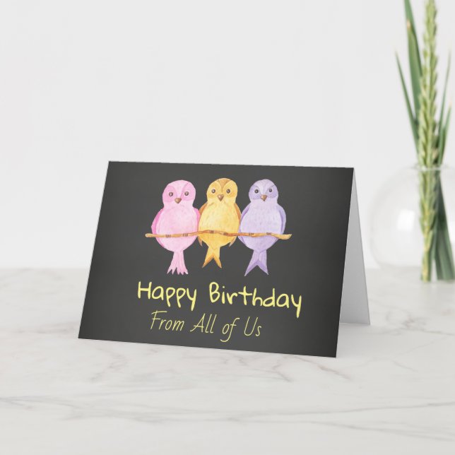 Tarjeta Feliz cumpleaños de todos nosotros (Anverso)