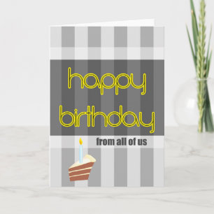 Tarjeta feliz cumpleaños de todos nosotros el gris amarill