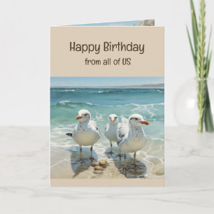 Tarjeta Feliz Cumpleaños De Todos Nosotros Gaviotas de Pla