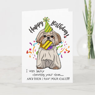 Tarjeta Feliz cumpleaños de tu amigo Shih Tsu