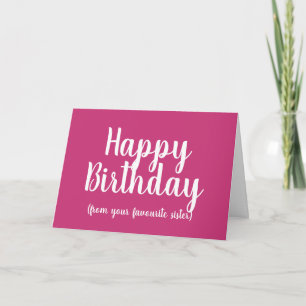 Tarjeta Feliz cumpleaños de tu hermana favorita