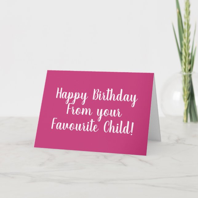 Tarjeta Feliz cumpleaños de tu hijo favorito (Anverso)
