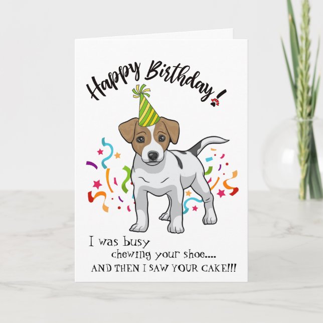 Tarjeta Feliz cumpleaños de tu Jack Russell Terrier (Anverso)