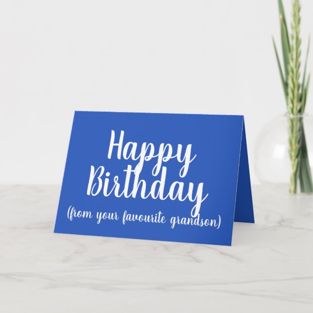 Tarjeta Feliz cumpleaños de tu nieto favorito (Anverso)