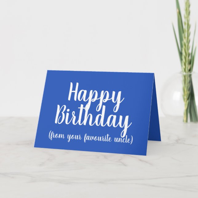 Tarjeta Feliz cumpleaños de tu sobrino tío favorito (Anverso)