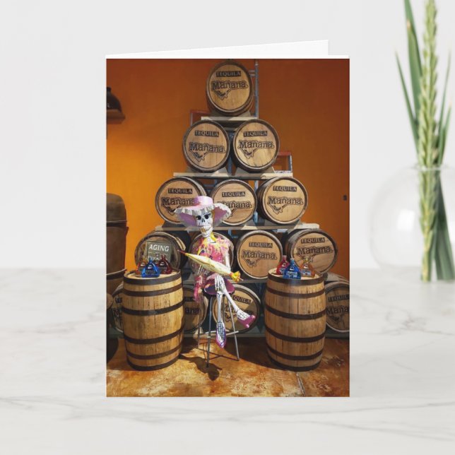 TARJETA "FELIZ CUMPLEAÑOS" DE UN ESQUELETÓN DE BEBIDAS (Anverso)