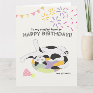 Tarjeta Feliz cumpleaños de un gato a una mujer perfecta