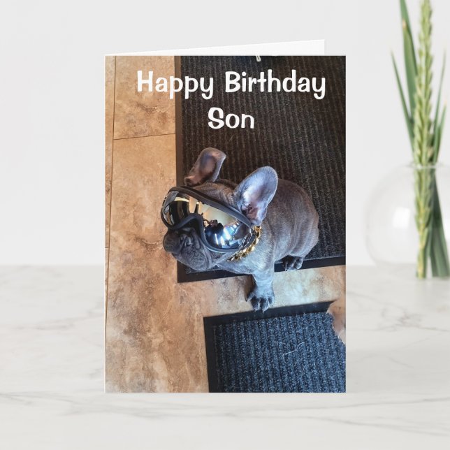 TARJETA FELIZ CUMPLEAÑOS DE UN PERRO DE GUAY "HIJO" (Anverso)