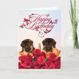 Tarjeta Feliz cumpleaños de un perro pastor alemán