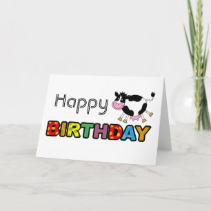 Tarjeta feliz cumpleaños de vaca