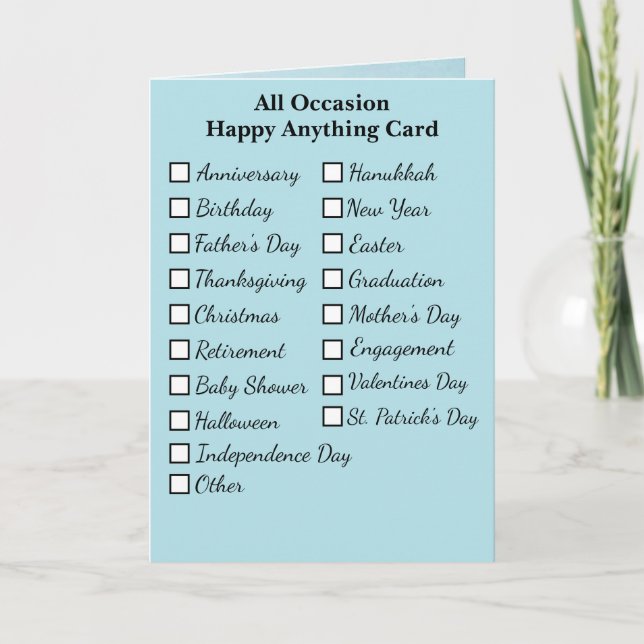 Tarjeta Feliz cumpleaños de vacaciones de todas las ocasio (Anverso)