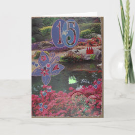 Tarjeta Feliz cumpleaños - décimo quinto - libro de