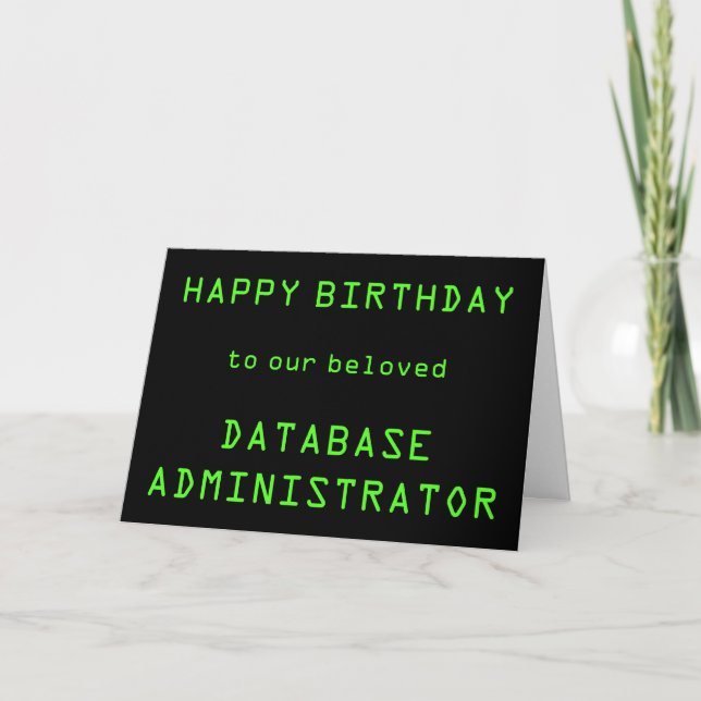 Tarjeta "FELIZ CUMPLEAÑOS" del administrador de ba (Anverso)