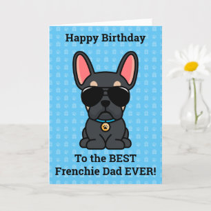 Tarjeta Feliz cumpleaños del Bulldog francés Dog Black Tan
