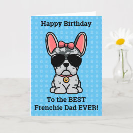 Tarjeta Feliz cumpleaños del Bulldog francés Dog Blue Merl