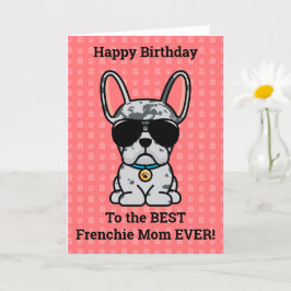 Tarjeta Feliz cumpleaños del Bulldog francés Dog Blue Merl
