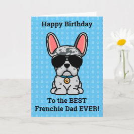 Tarjeta Feliz cumpleaños del Bulldog francés Dog Blue Merl