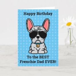 Tarjeta Feliz cumpleaños del Bulldog francés Dog Blue Merl