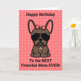 Tarjeta Feliz cumpleaños del Bulldog francés Dog Brown