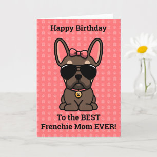 Tarjeta Feliz cumpleaños del Bulldog francés Dog Brown Tan