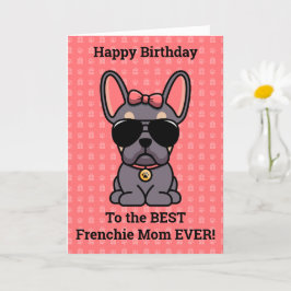 Tarjeta Feliz cumpleaños del Bulldog francés Dog Lilac Tan