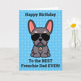 Tarjeta Feliz cumpleaños del Bulldog francés Dog Lilac Tan