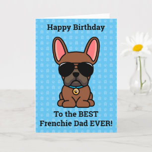 Tarjeta Feliz cumpleaños del Bulldog francés Dog Red Fawn