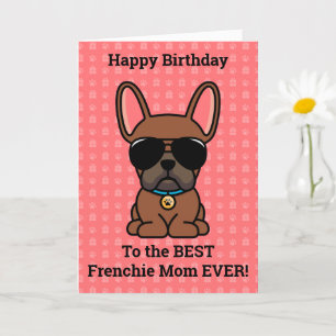 Tarjeta Feliz cumpleaños del Bulldog francés Dog Red Fawn