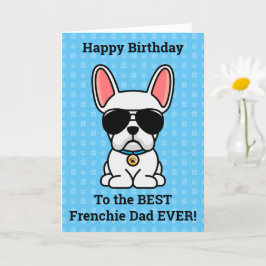 Tarjeta Feliz cumpleaños del Bulldog francés Dog White