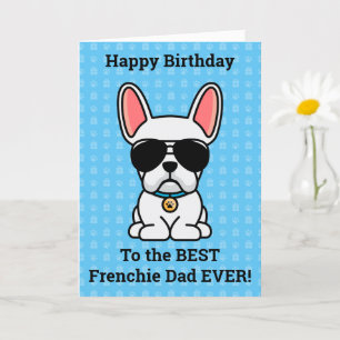 Tarjeta Feliz cumpleaños del Bulldog francés Dog White