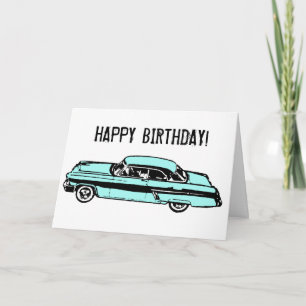 Tarjeta ¡FELIZ CUMPLEAÑOS del coche clásico!