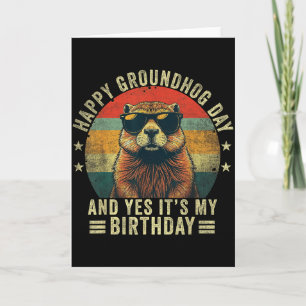 Tarjeta Feliz cumpleaños del Día de la Marmota Marmota Gen
