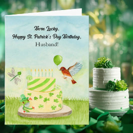 Tarjeta Feliz cumpleaños del Día de San Patricio al esposo