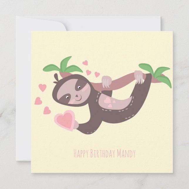 Tarjeta Feliz cumpleaños del Día de San Valentín Corazones (Anverso)