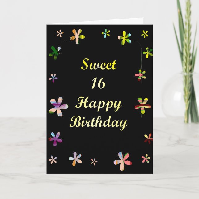 Tarjeta Feliz cumpleaños del dulce 16 (Anverso)