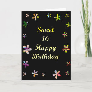 Tarjeta Feliz cumpleaños del dulce 16