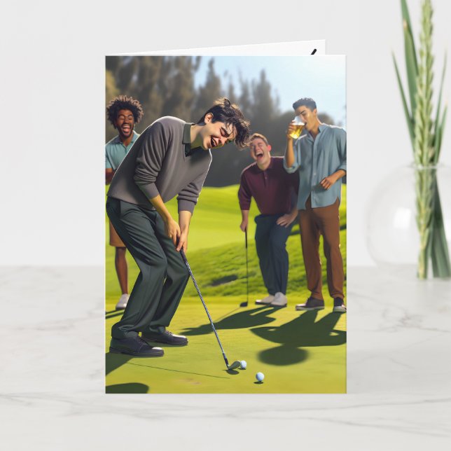 Tarjeta Feliz cumpleaños del equipo de golf (Anverso)